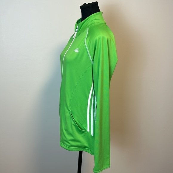 Adidas Green & White Zip Up Sz L - Picture 4 of 10